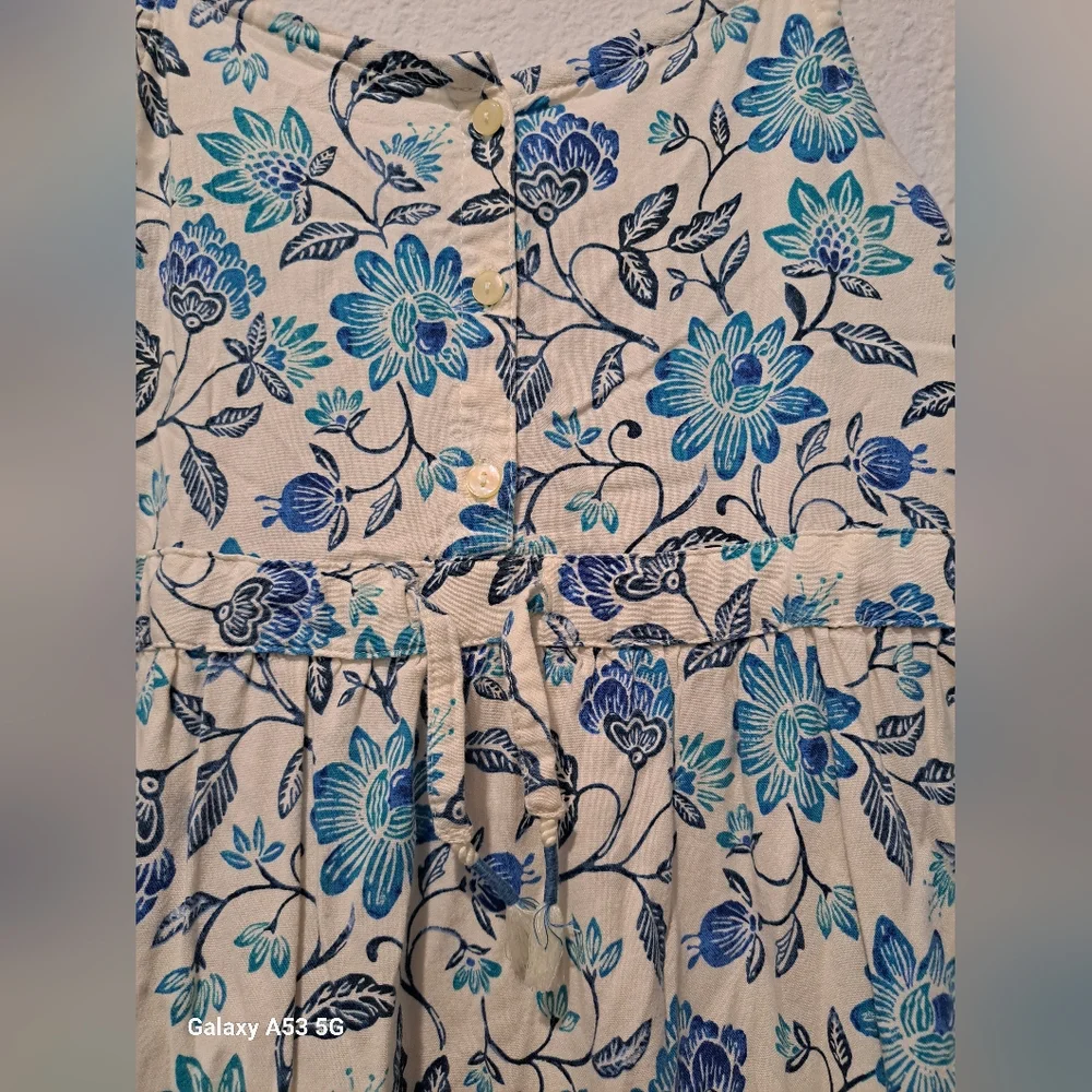 Floral Blue and White Kids Dress
